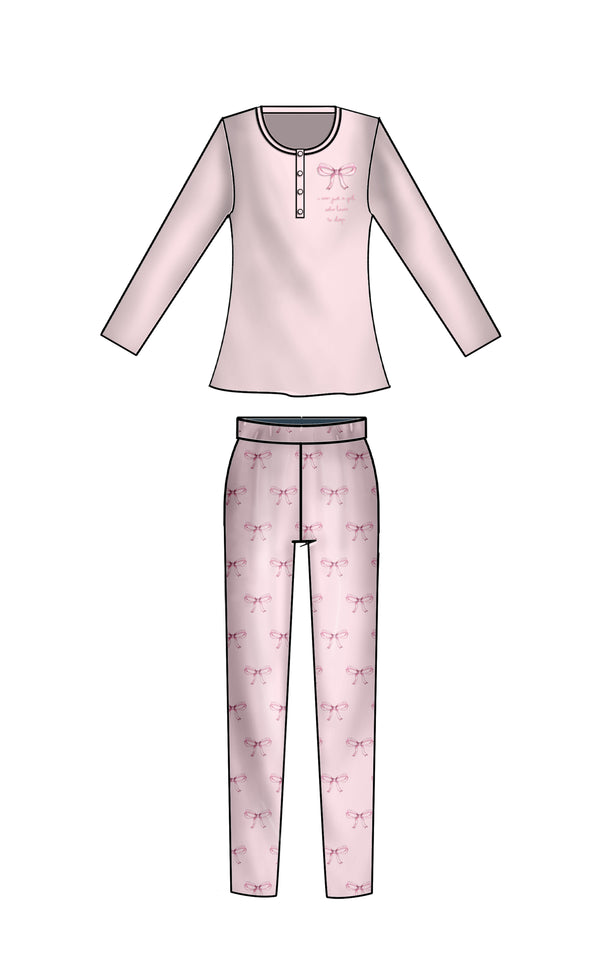 PIGIAMA DONNA IN CALDO COTONE "FARFALLA"